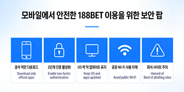 모바일에서 안전한 188BET 이용을 위한 보안 팁 인포그래픽
