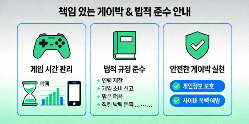 책임 있는 게이밍과 법적 준수에 대한 안내 이미지